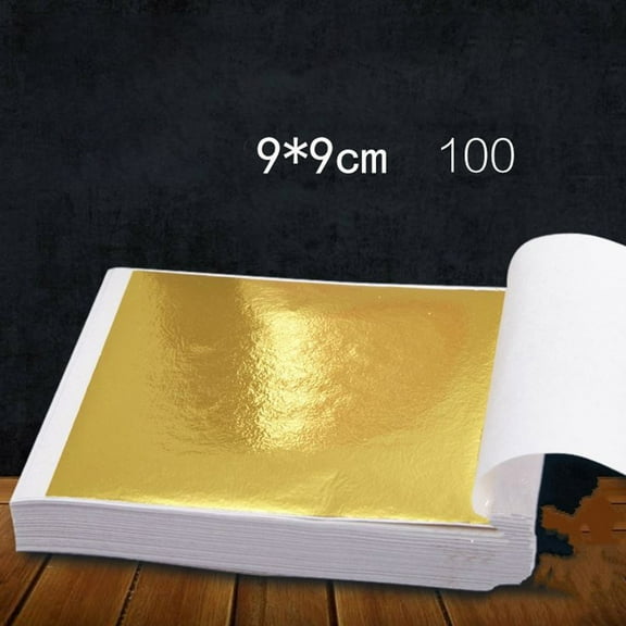 100 Pages 24K Gold Leaf Art Design Gold-Plated Frame Decorative Materials