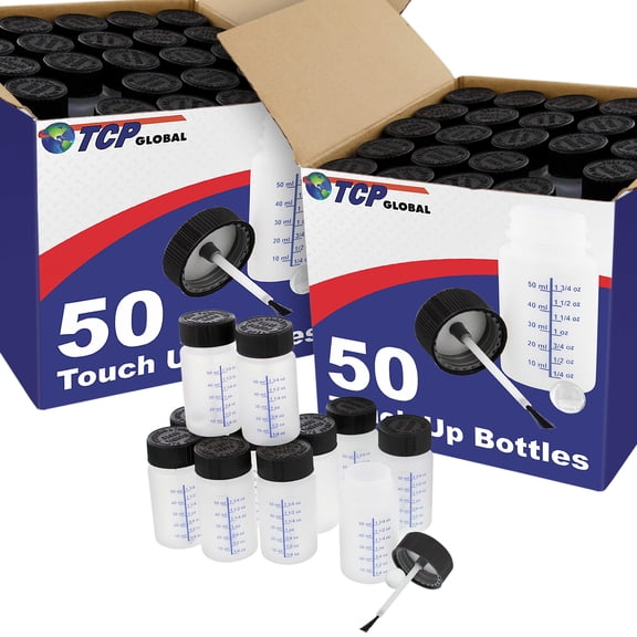 100 Paint Touch Up Bottles with Child Safety Lids - 60 ml Liquid Capacity