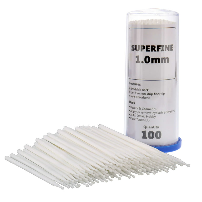 100 Paint Touch Up Brushes, Disposable Micro Brush Applicators, White w/  Fine 1.0 mm Tips Auto Body Shop, Auto Detailing