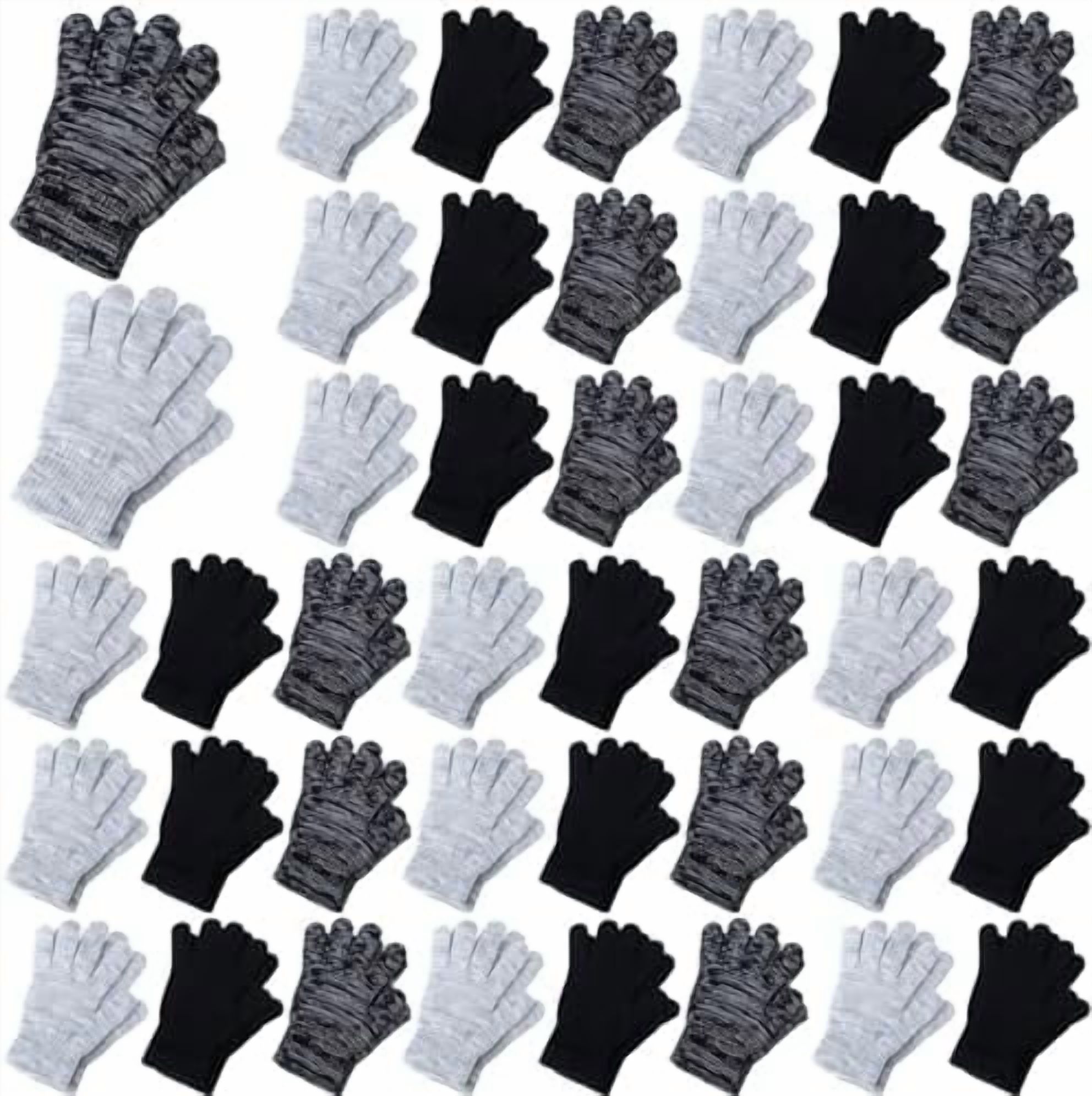 100 Pair Winter Gloves Bulk Warm Knitted Stretchy Gloves Bulk for Men ...