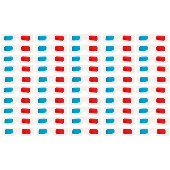 100 Pairs 3D Cardboard Glasses Glasses Universal Anaglyph 3 Cardboard Paper Red Blue Cyan or Movie