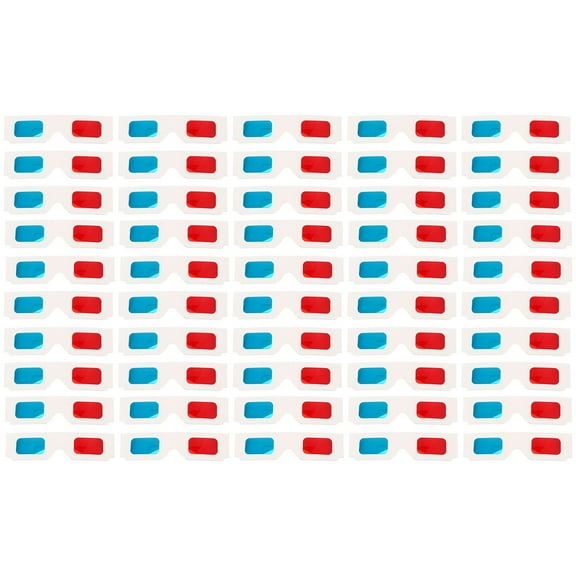 100 Pairs 3D Cardboard Glasses Glasses Universal Anaglyph 3 Cardboard Paper Red Blue Cyan or Movie