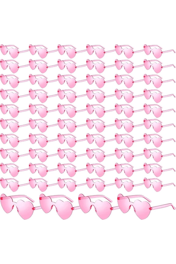 100 Pairs Heart Shaped Sunglasses for Women Colorful Glasses Transparent Heart Sunglasses Valentine's Party Favor
