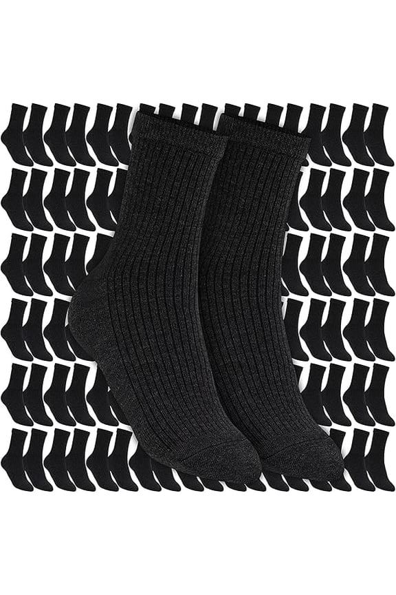 100 Pairs Winter Thermal Crew Socks Bulk for Homeless Donation Unisex