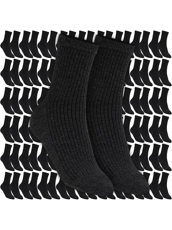 100 Pairs Winter Thermal Crew Socks Bulk for Homeless Donation Unisex