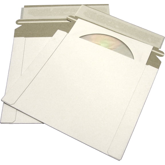 (100) Paperboard CD Mailer Self Sealing Flap DVD Media Shipping #CDBC06PB-ALT