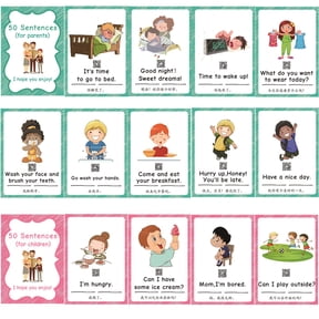 100 Parent Child Daily Conversation Starters Cards with Picture | Learning Materials Great for ESL Teaching:Parent/Teacher/Autism