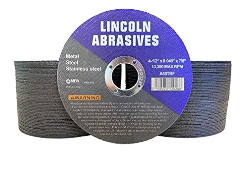 Black Hawk Cutting Discs 4-1/2 X 1/16 X 7/8 100-Pack 4.5" Cut-Off Wheels - 1/16" Thick, 7/8" Arbor, For Metal & Stainless Steel Cut Off Wheels 4 1/2 Inch - Foto 8