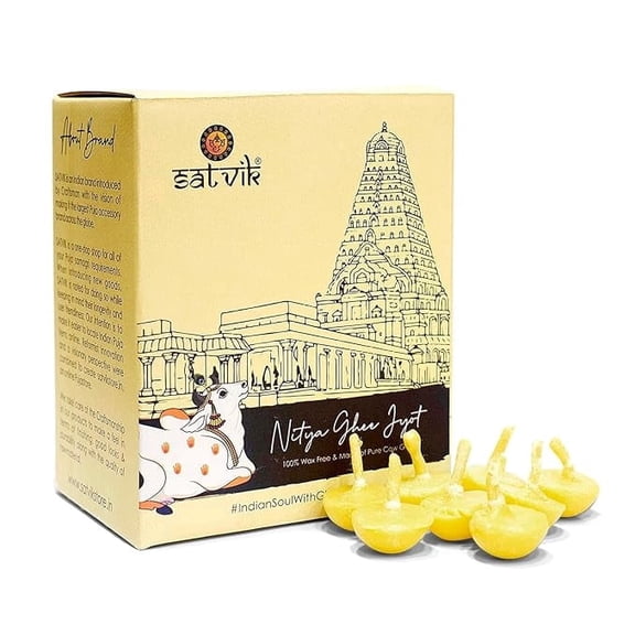 100 Pc Pure Cow Ghee Diya Wicks Wax Free Ready to Light Cotton Batti for Pooja, Aarti & Diwali, Traditional Mandir Diya Wicks for Hindu Rituals, Long Burning Puja Cotton Wicks for Home Temple Use