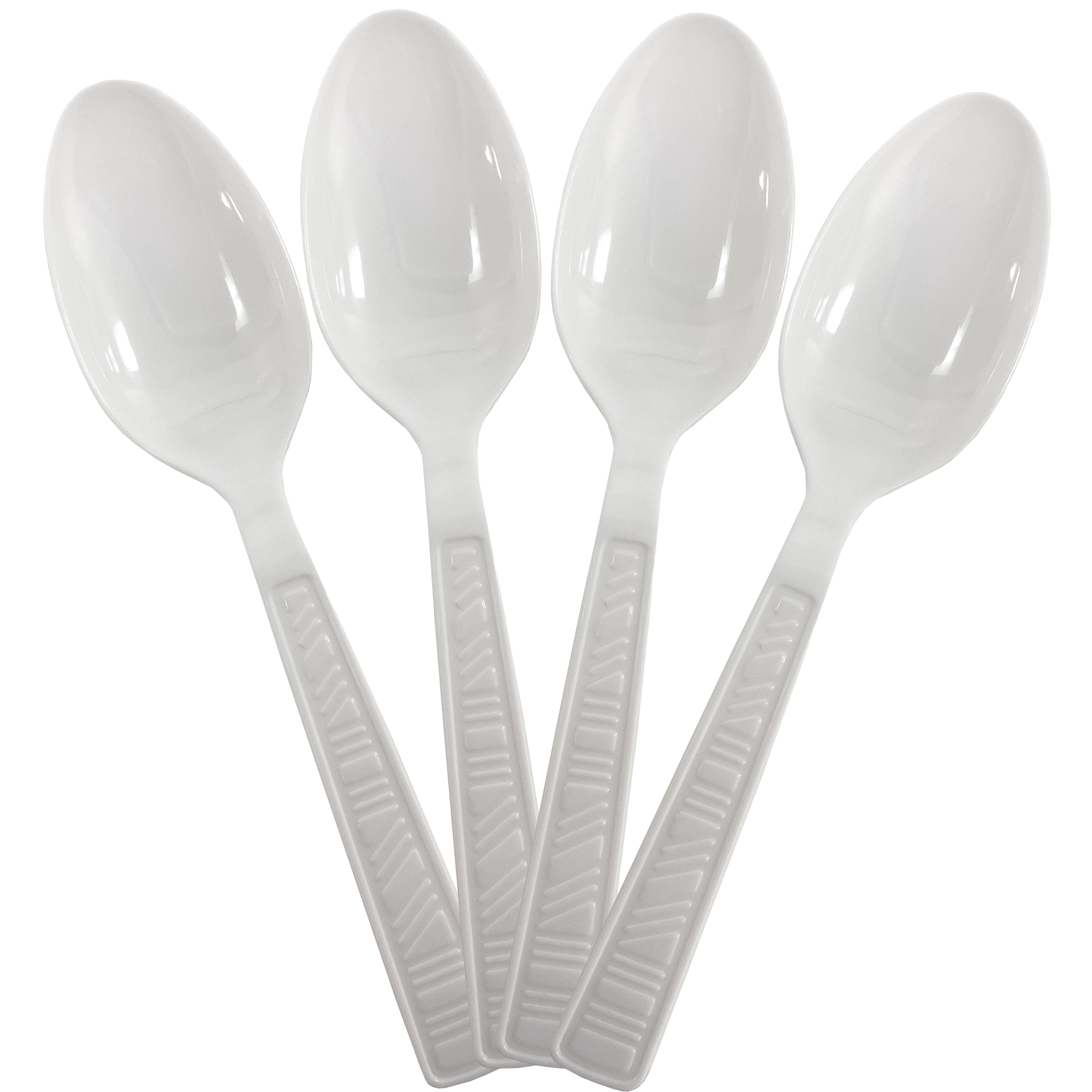 100 Pc White Strong Disposable Plastic Spoons Cutlery Utensils Party