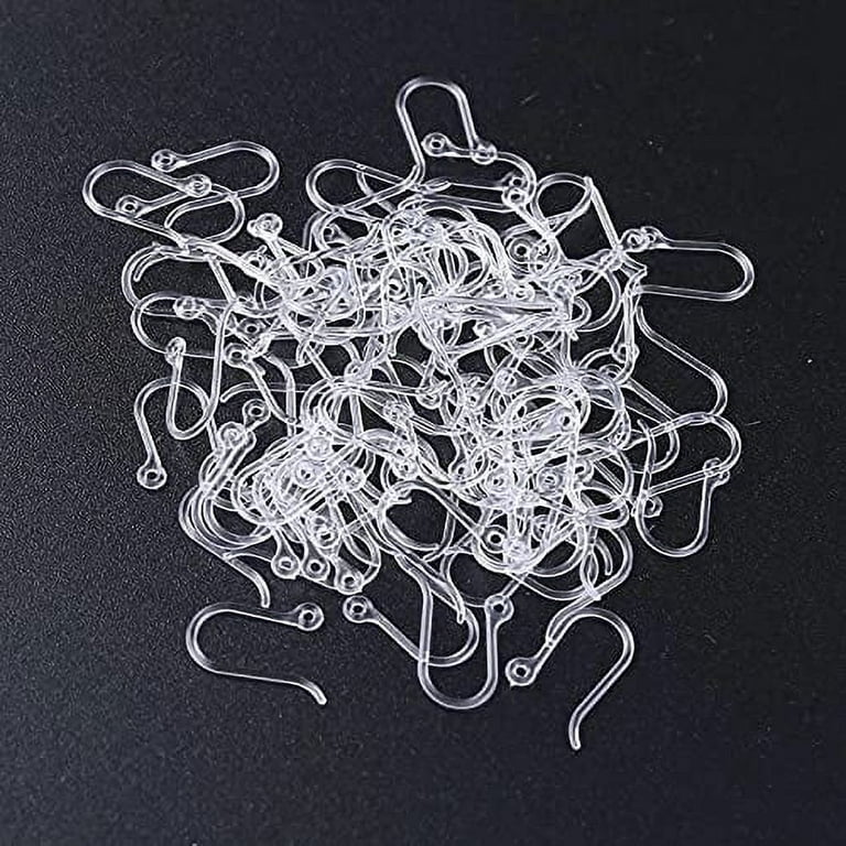 100 Pcs 0.65 mm Non-Allergenic Plastic Earring Hooks Ear Wire