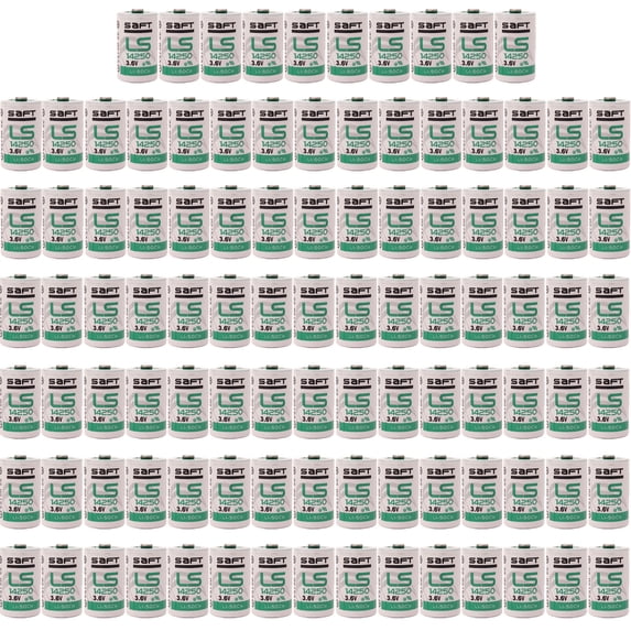 100 Pcs 1/2AA LS14250 Battery 3.6V Lithium Battery for SAFT Water Meter Electricity Meter Gas