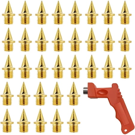 100 Pcs 1/4 Inch Steel Track Spikes, Cross Country Spikes with Spike Wrench, Used for Track and Field Sprinting or Cross Country