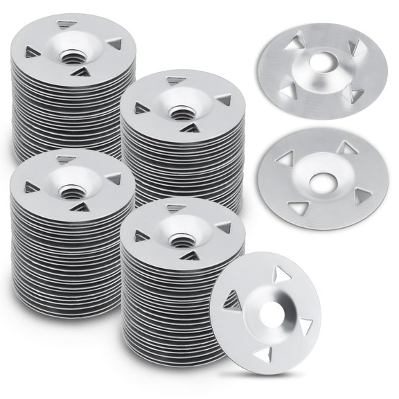100 Pcs 1.77 Inch Plastic Washers - 45mm Polypropylene Foam Board Fasteners, Insulation Washers for Fixing and Fastening Rigid Foam and Load Spreading (A, 100)