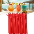 thumbnail image 1 of 100 Pcs 10'' Straws, Bendable Drinking Straws, Flexible Straws Drinking Plastic Disposable, Colored Plastic Straws, Extra Long Food Grade Straws Disposable for Juice Beverage Drinks Home Use, Red, 1 of 8