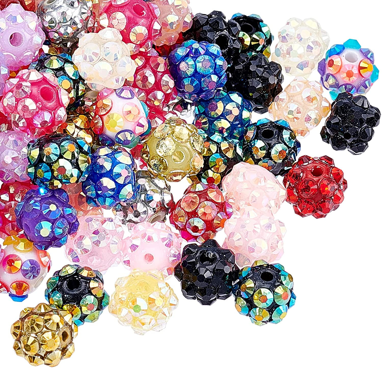 R147- 20mm Baseball Jelly Rhinestone Chunky Bubble Gum Acrylic Beads (10  Count)