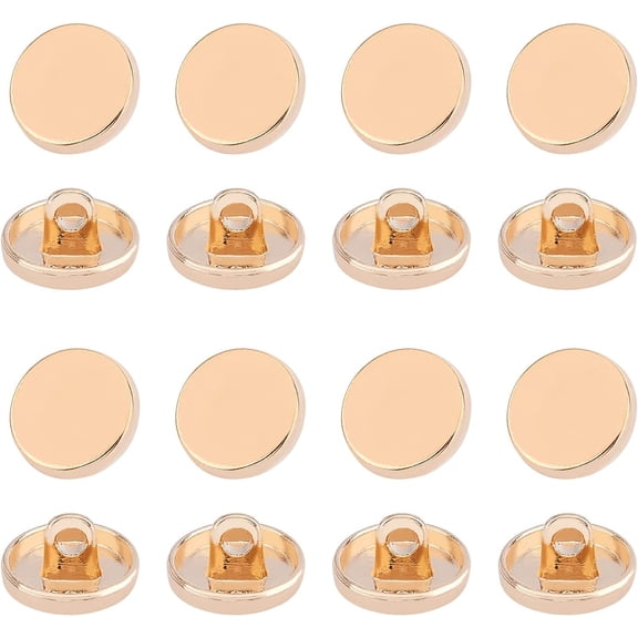 100 Pcs 11.5mm Diameter Sewing Buttons Metal Button Blazer Flat Round Sport Woolen Buttons Set Woolen Coat Jacket Decorative Buttons for DIY Craft (Light Gold) Golden