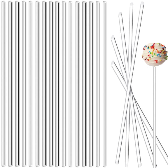 100 Pcs 12 Inch Acrylic Dowel Rods,Bexikou 1/8 Inch Diameter Acrylic Round Stick for Model Making, Acrylic Lollipop Sticks Round Rods for Cake Topper, Wedding and Party Decoration