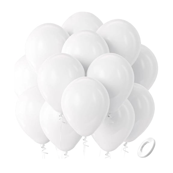 100 Pcs 12 Inch Clear Latex Balloons, Helium Party Balloons with Ribbon, Thick Durable Balloons for Wedding, Birthday, Baby Shower, Graduation Decor (Clear)