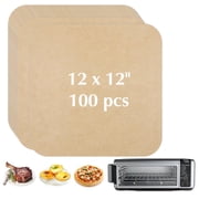 100 Pcs 12-inch Air Fryer Parchment Paper Liners - Non-Stick Unbleached Pre-Cut Squares for Ninja SP101 SP151 SP351 SP201 SP301, Safe & Disposable Air Fryer Pap
