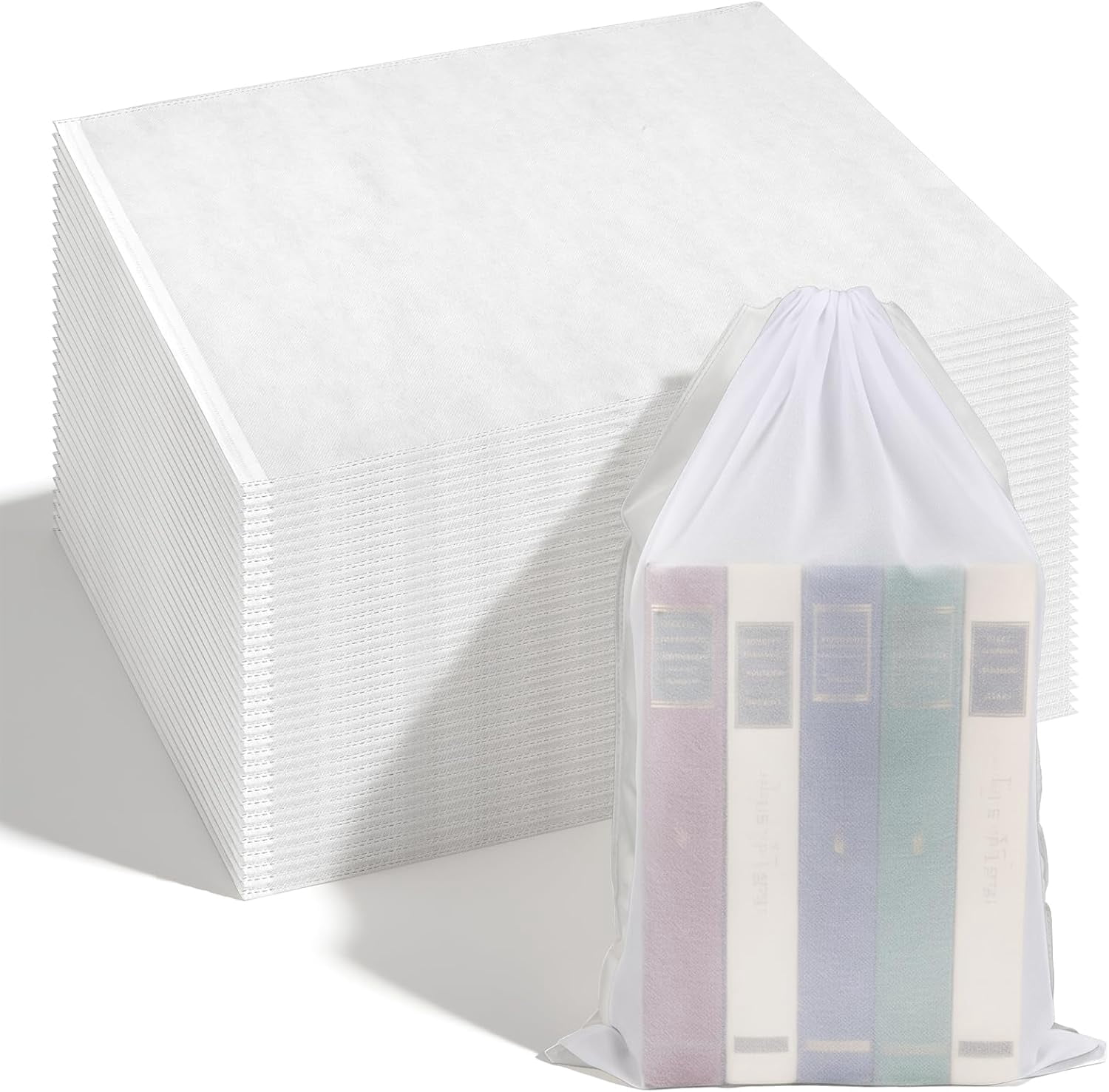 100 Pcs 15.7" x 23.6" Thickened Large Dust Bags for Shoes, Handbags, and Travel Storage, Non-Woven Fabric Shoe Bags, Portable Storage Organizer for Closet, Boots, and Accessories
