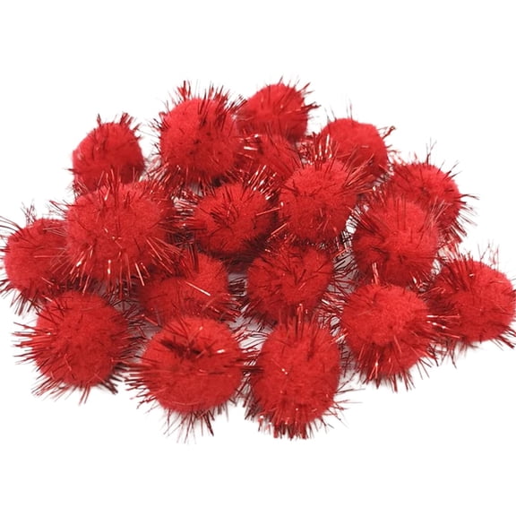 100 Pcs 15mm Glitter Pom Pom Balls, Soft Fluffy Pompoms Fuzzy Craft Pompom Balls for DIY Arts and Crafts