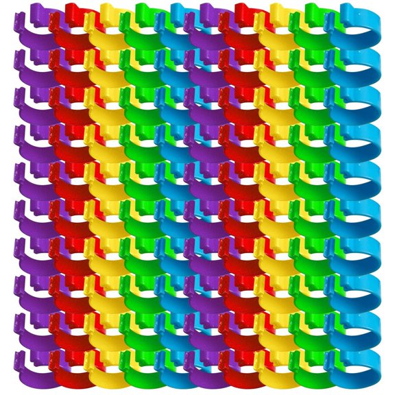 100 Pcs 16mm Chicken Identification Band,Plastic Poultry Tags Chicken Leg Bands,Multi-Colored Hens Identification Leg Rings,Clip-On Round Tags for Poultry Chickens Ducks Chick Turkey Birds(Sky Blue)