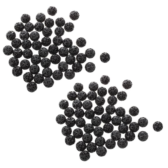 100 Pcs 18mm Diameter Black Bio Balls for Aquarium Pond Filter