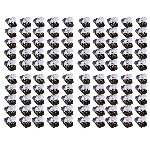 100 Pcs 2-Pin Low Voltage Quick Connectors – Solderless Wire-Stripping-Free Design with Locking Buckle for LED Strips, Household & Car Electronics, and More, Terminals & Kits