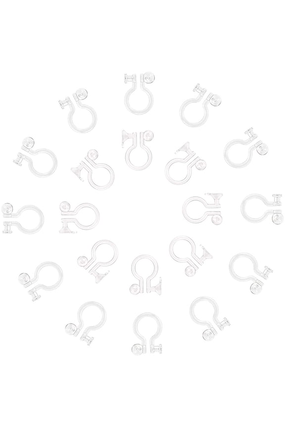 100 Pcs 2 Sizes Clear Plastic Clip-on Earring Converter Component Fit for 3mm Rhinestone 11x8x3mm and 11x9x3.5mm for Non Pierced Ears DIY(2 Styles)