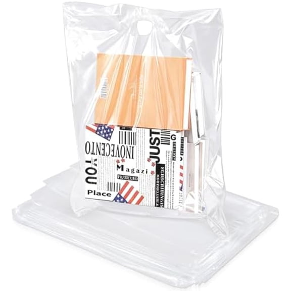 100 Pcs 20"x24" Extra Large Clear Plastic Merchandise Bags 2 Mil Thick Glossy Retail Shopping Packaging with Die Cut Handles Heavy Duty Bags for Toys, Clothing Stores, Gift Wrapping$$Cases & Bags
