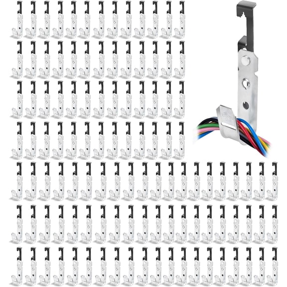 100 Pcs 3/4 Inch Metal J Hooks with Bat Wing, J Hook for Cable Management Heavy Duty Galvanized Steel Cable Support Hangers for Ceiling Wire, Threaded Rod, UL Certified