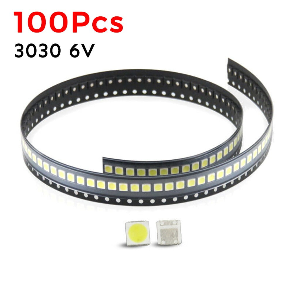 100 Pcs 3030 6V Lamp Beads for LED TV Backlight Strip Bar Repair TV