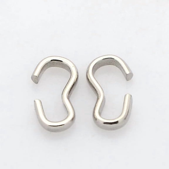 100 Pcs 304 Stainless Steel Quick Link Connectors Chain Findings Number 3 Shaped Clasps Links Connectors Ring Connectors Metal Jewelry Links for Women DIY Dangle Earrings Bracelets 8x4x1mm