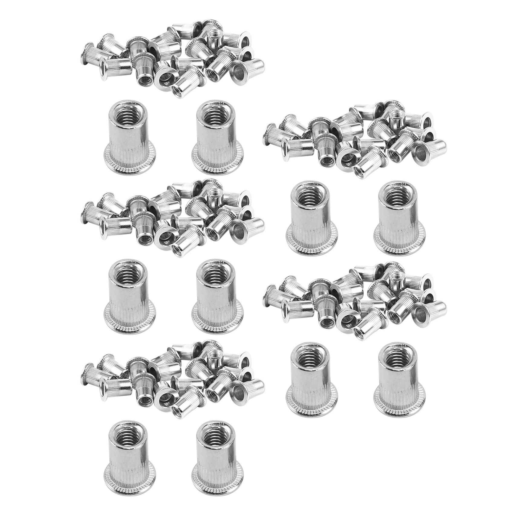 100 Pcs 304 Stainless Steel Rivet Nut Rivnut Insert Nutsert M6X15mm ...