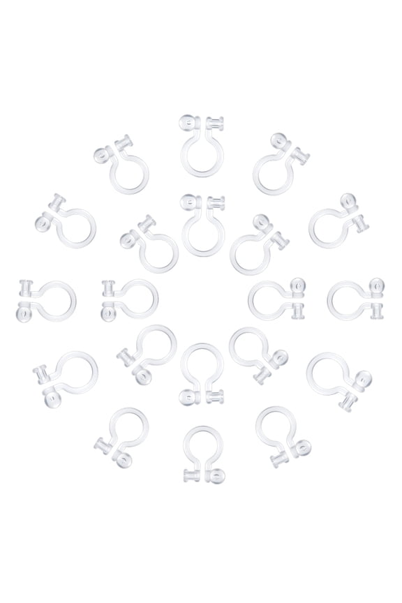100 Pcs 4 Styles Resin Earring Components Clear Clip-on Earring Converter Clip-on Earring Findings for DIY Non Pierced Earring Making Supplies DIY Clear