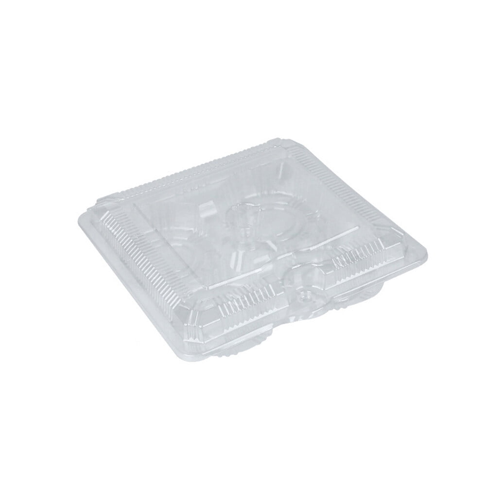 100 Pcs 4grids Disposable Food Package Boxes Transparent Baking