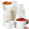 thumbnail image 1 of 100 Pcs 4 oz Paper Souffle Portion Cups,Compostable Portion Cups,Disposable Treated Cups for Measuring, Medicine, Samples, Jello Shots, Tastings, Dessert,Disposable Paper Cups for Condiment Samples, 1 of 7
