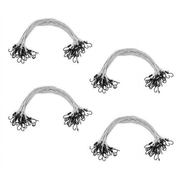 (100 Pcs) 48” Heavy Duty Adjustable Bungee Cords with hook - Polypropylene (PP) Bungee Cords for Outdoor Camping, Household - Extendable upto 72 inches