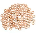 thumbnail image 1 of 100 Pcs 4mm Inner Diameter Copper Washers Flat Sealing Gasket Ring for Car, 1 of 2