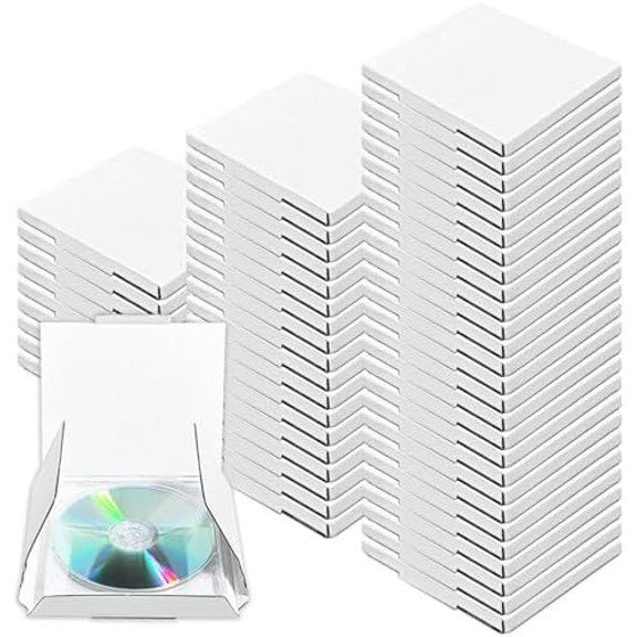 100 Pcs 5 5/8"(L) x 5"(W) x 7/16"(H) Cd Mailer Box Cd Shipping Boxes Corrugated Mailing Bags for Moving house, Shipping, Storage or Small Business Packaging White$$Office