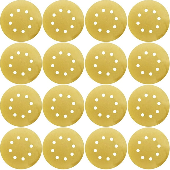 100 Pcs 5-Inch 8-Hole 80 Grit Dustless Hook-and-Loop Sanding Disc Sander Round Sandpaper For Woodworking or Automotive (80 Grits)