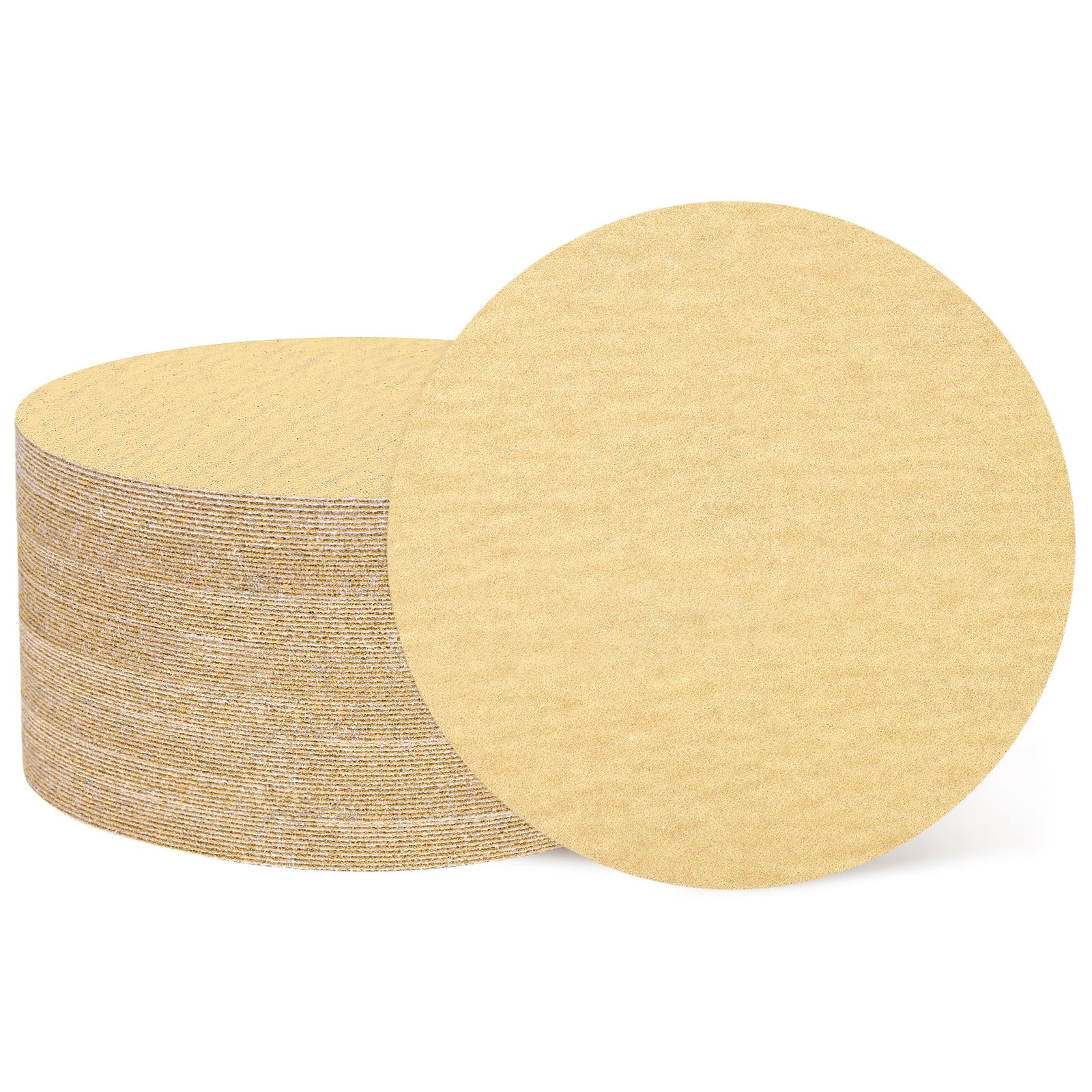 100 Pcs 5 Inch Sanding Disc 180 Grit Hook and Loop Sandpaper Random Orbital Sander Pads for Woodworking Automotive, Gold
