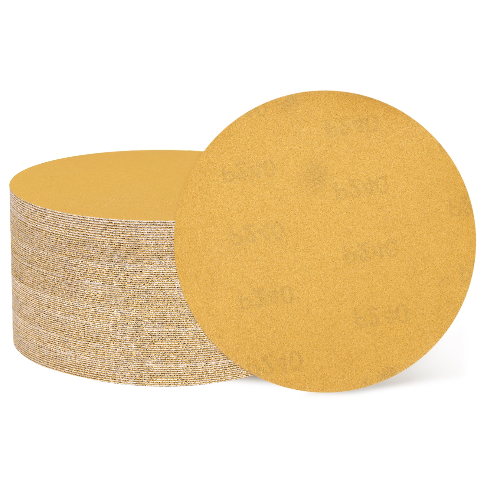 100 Pcs 5 Inch Sanding Disc 240 Grit Hook and Loop Sandpaper Random Orbital Sander Pads for Woodworking Automotive, Gold