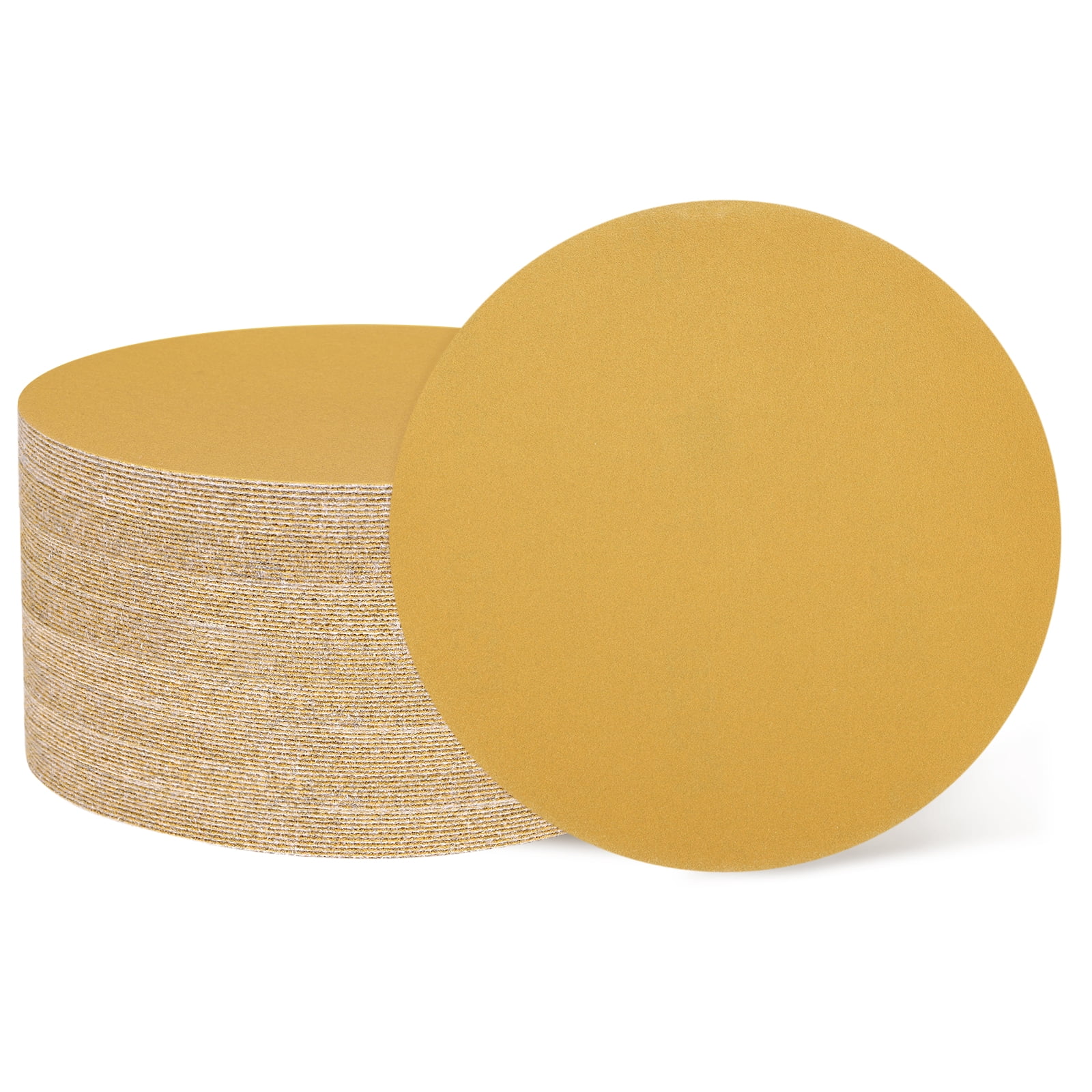 100 Pcs 5 Inch Sanding Disc 320 Grit Hook and Loop Sandpaper Random Orbital Sander Pads for Woodworking Automotive, Gold
