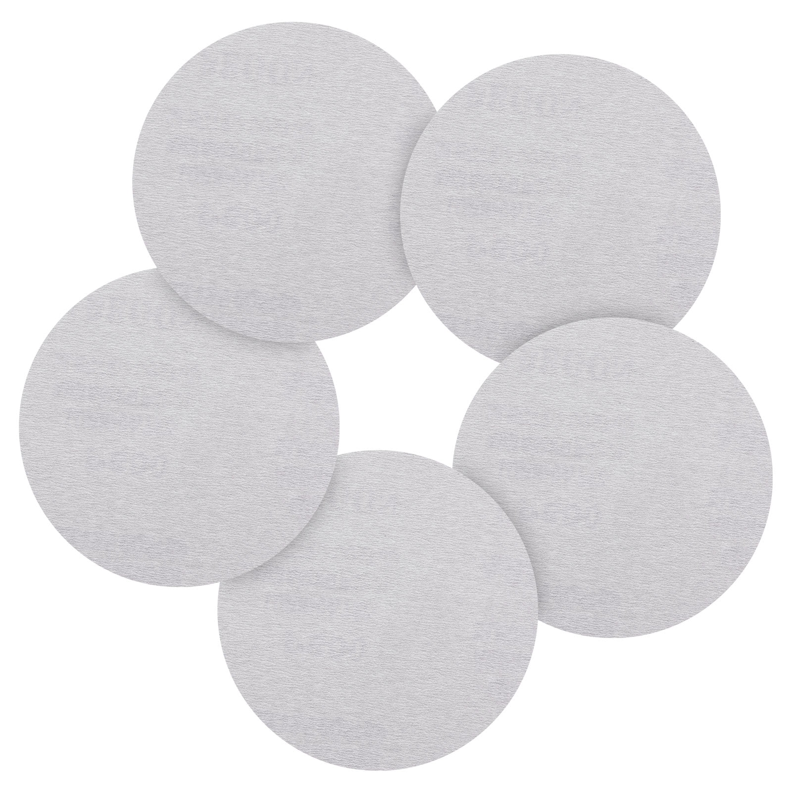 100 Pcs 5 Inch Sanding Disc 600 Grit Round Hook and Loop Sandpaper Fit for Random Orbital Sander or Automotive Car Repairing, Grinding and Polishing, White