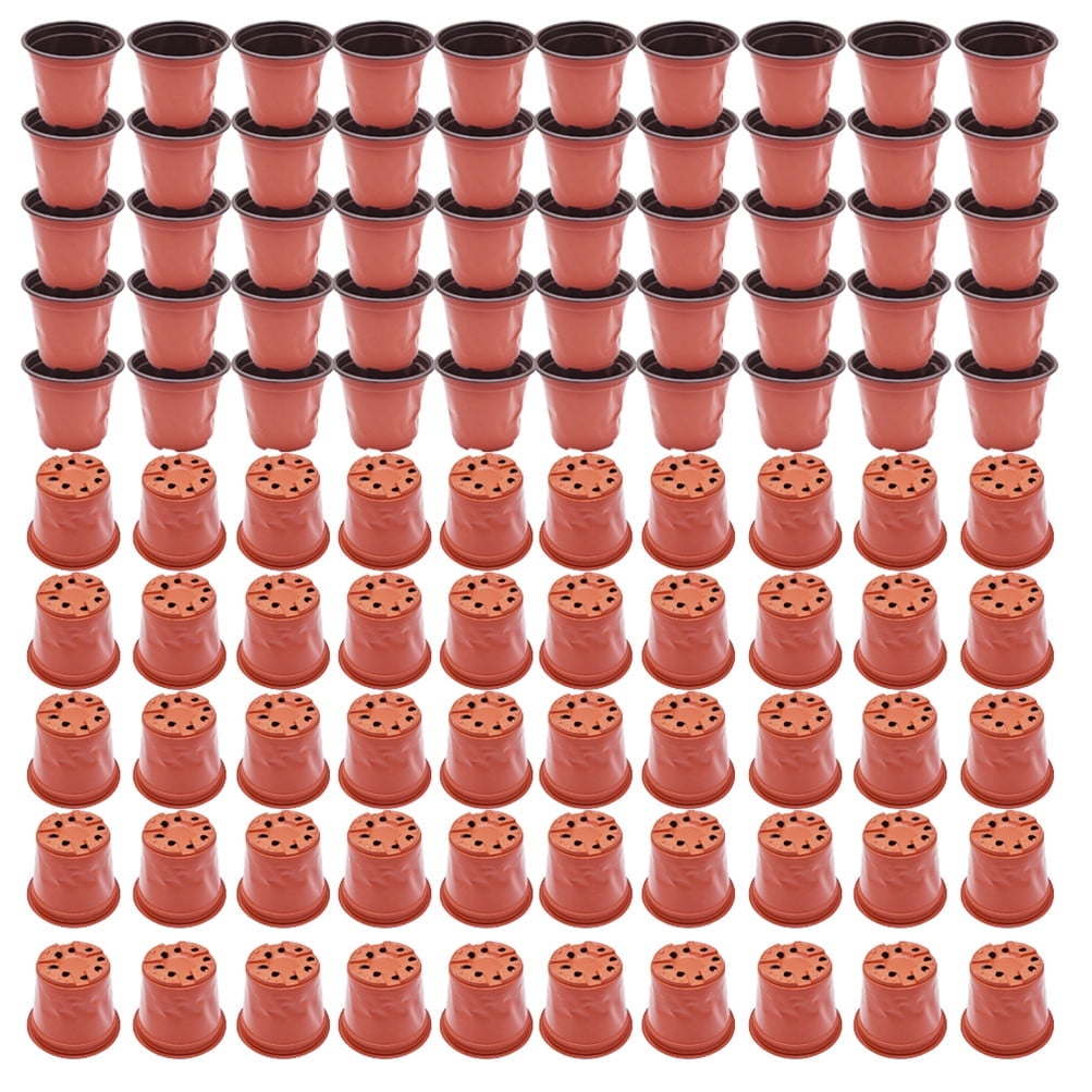 100 Pcs 5" Plastic Plant Pots Flower Plant Nursery Seedlings Pot