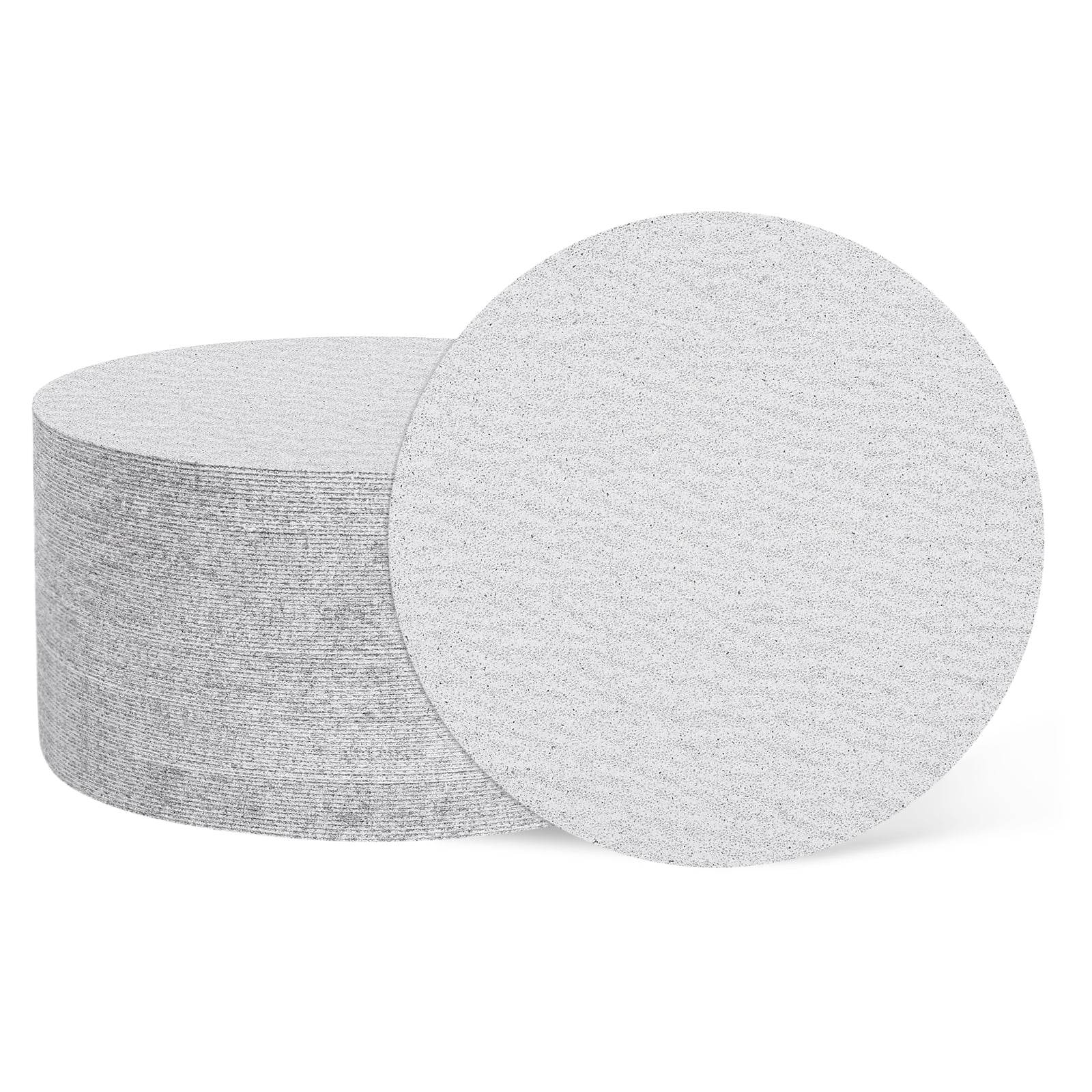 100 Pcs 6 Inch Sanding Disc 100 Grit Hook and Loop Sandpaper Random Orbital Sander Pads for Woodworking Automotive Metal Polishing, White
