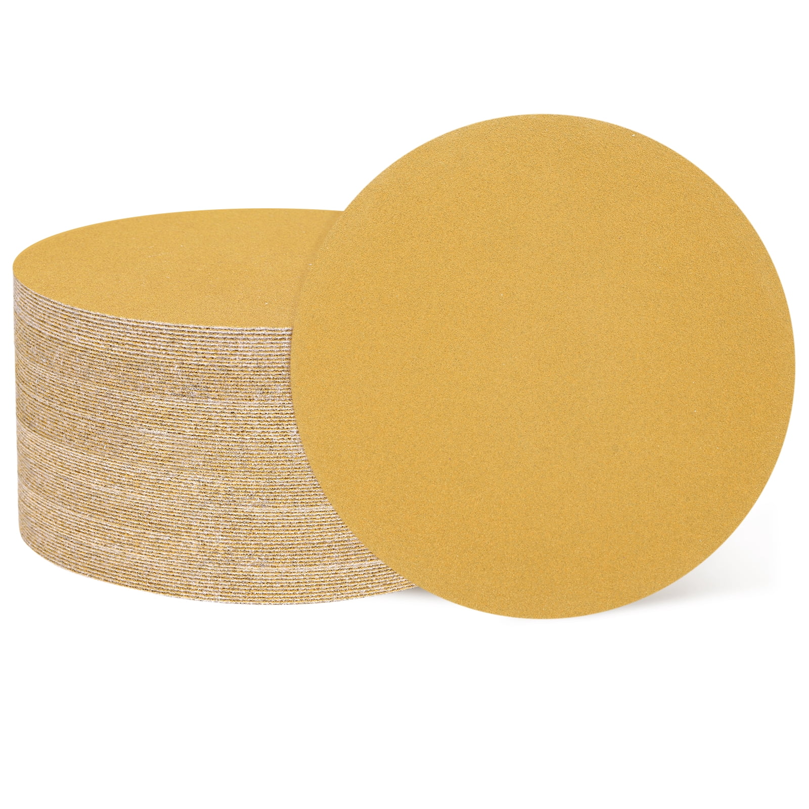 100 Pcs 6 Inch Sanding Disc 150 Grit Hook and Loop Sandpaper Random Orbital Sander Pads for Woodworking Automotive, Gold