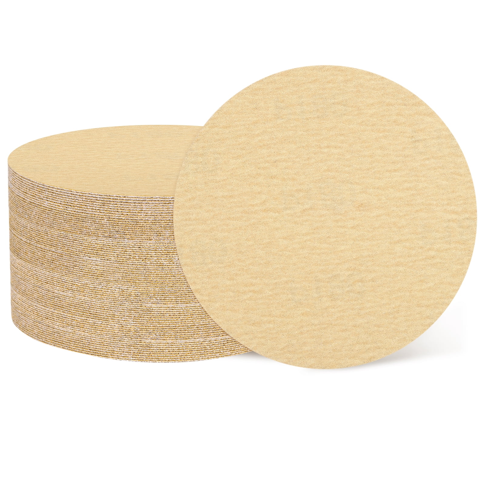100 Pcs 6 Inch Sanding Disc 180 Grit Hook and Loop Sandpaper Random Orbital Sander Pads for Woodworking Automotive, Gold